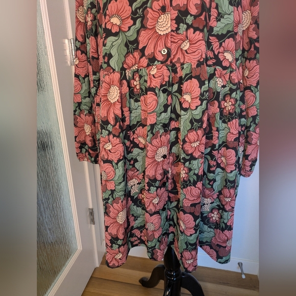 ASOS Monki Torborg Floral Garden Mini Oversized Dress Fit M-XL Bohemian EUC - Picture 9 of 16
